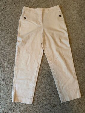 J. Crew Cream Elastic Waist Pants